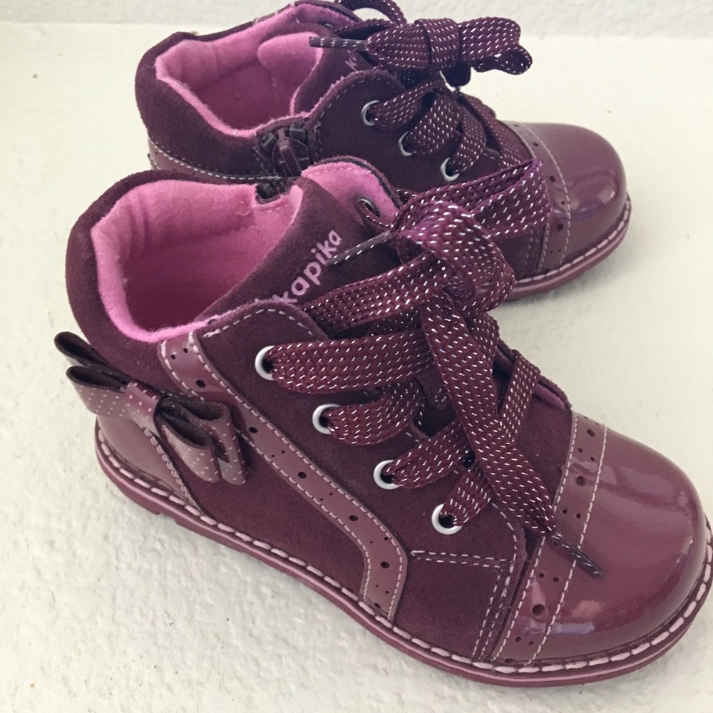 Orthopedic Kapika girls patent leather suede boots